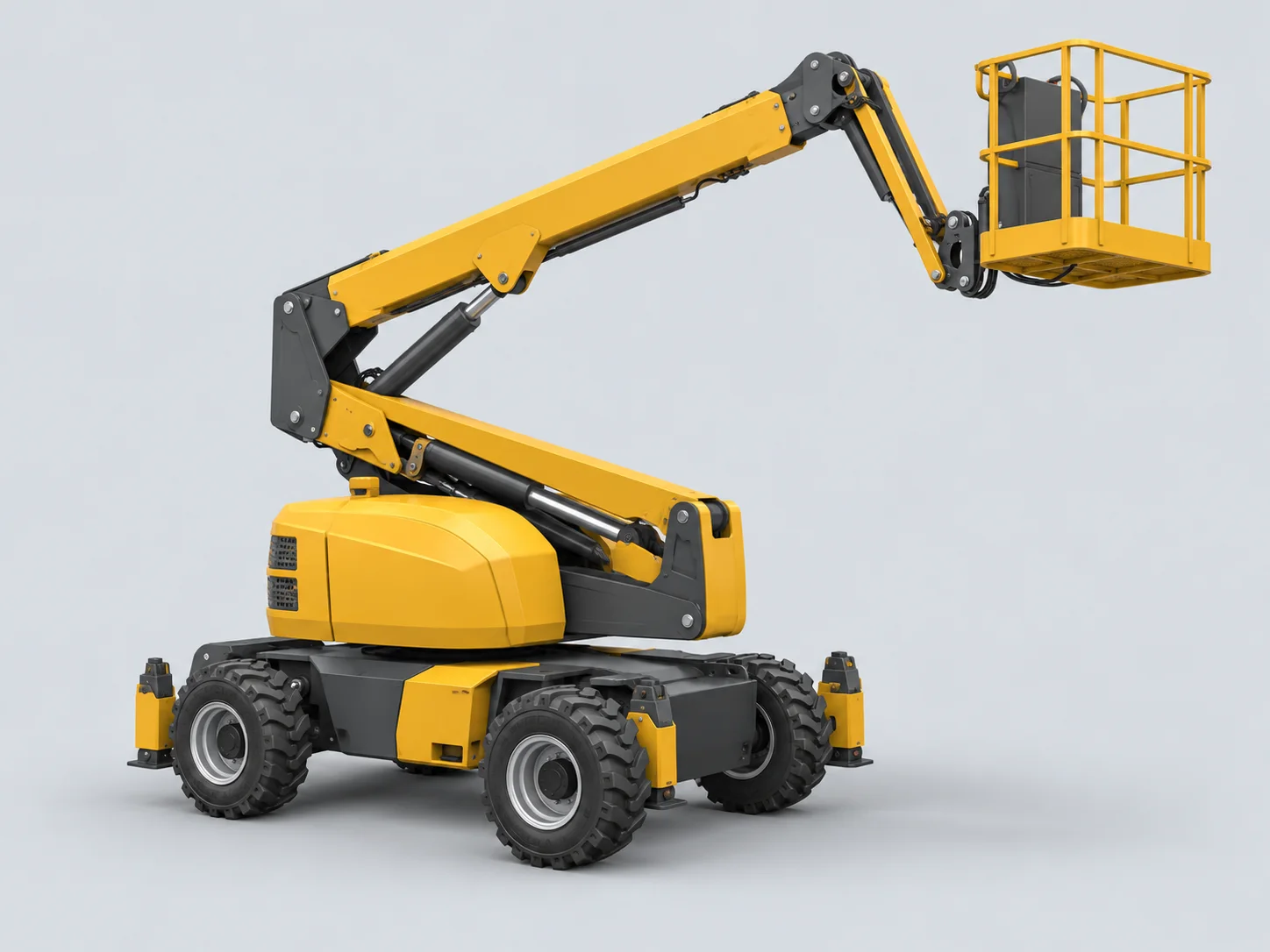AI illustration of a wheeled articulating maintenance platform type