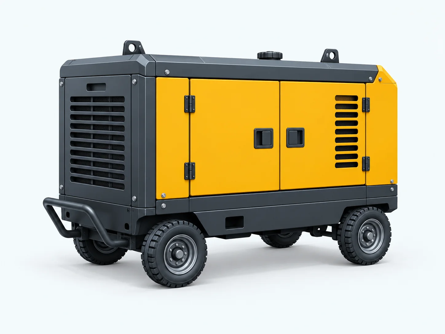 Engineering illustration of mobile generator and site power equipment
