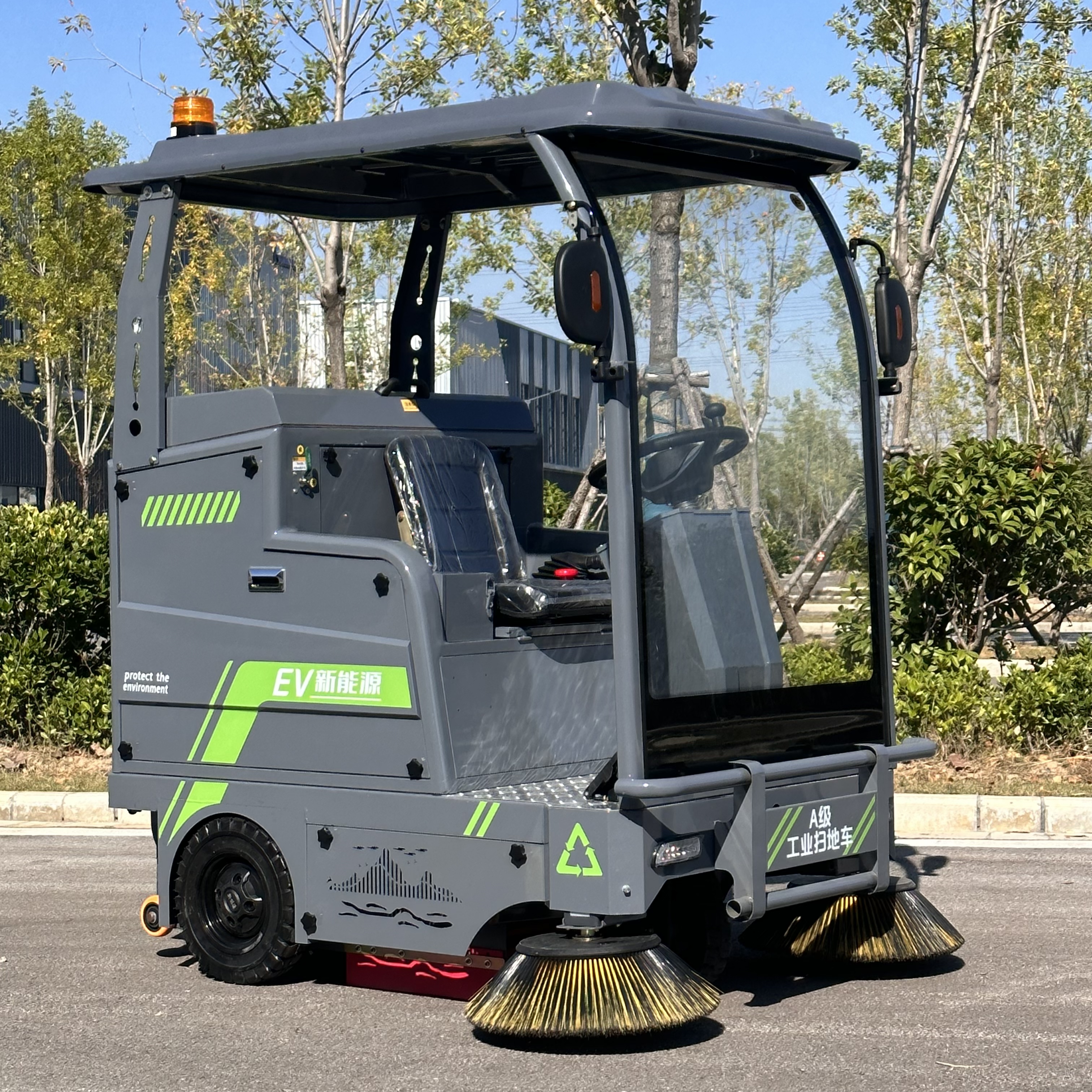Ride-on sweeper photo embedded in the YG 16 technical spreadsheet